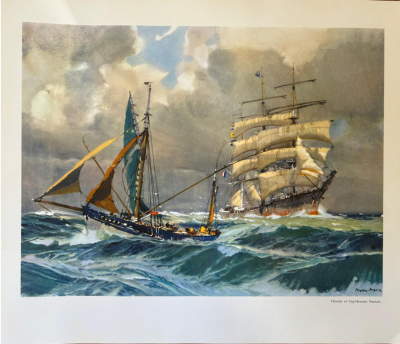 Marin Marie -  Thonier et Cap Hornier Nantais - Lithographie signée 2