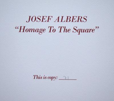 Josef ALBERS (d'après) - Hommage à la place, 1979 - Sérigraphie en édition limitée numérotée 2
