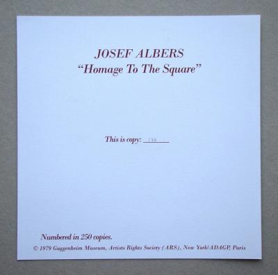 Josef ALBERS (after) - Homage to the Square, 1979 - Limited edition serigraphy numbered 2