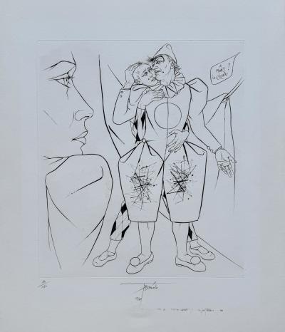 Pierre Yves TREMOIS - Le clown - Gravure originale signée et numérotée 2