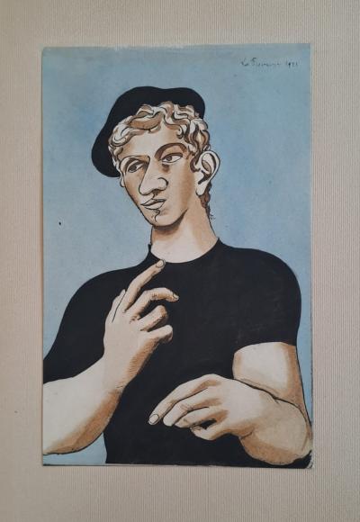 Roger de la FRESNAYE (d’après) - Jeune homme au béret, 1927 - Lithographie signée 2