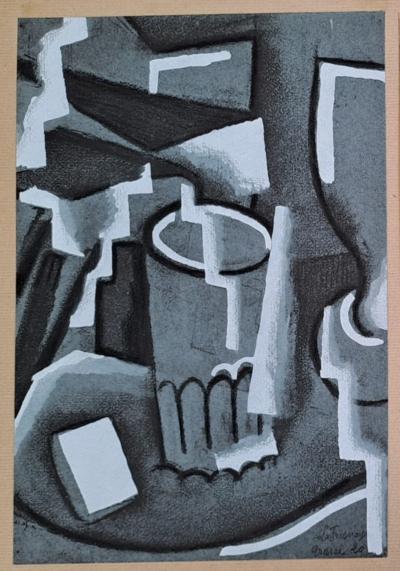 Roger de la FRESNAYE (d’après) - Nature morte au verre, 1927 - Lithographie signée 2