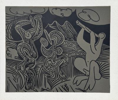 Pablo Picasso - Danseurs et musicien - Linogravure 1962 2