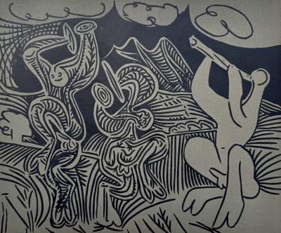Pablo Picasso - Danseurs et musicien - Linogravure 1962 2