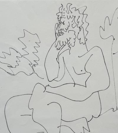 Pablo PICASSO - Homme pensif, 1954 - Gravure originale signée dans la planche 2