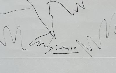 Pablo PICASSO - Homme pensif, 1954 - Gravure originale signée dans la planche 2