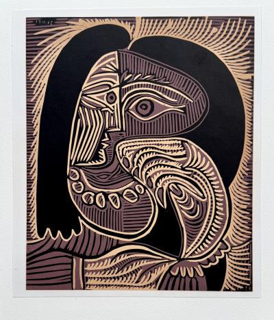 Pablo Picasso - Femme au collier - Linogravure 2