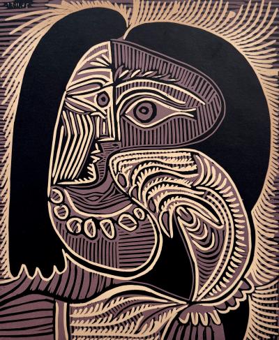 Pablo Picasso - Femme au collier - Linogravure 2