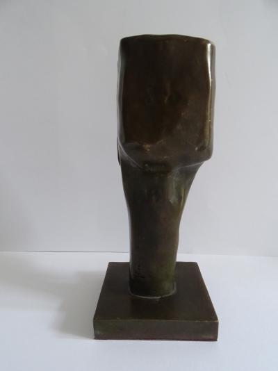 Amedeo Modiglian,  Tête de jeune fille à la frange - Bronze Sculpture 2