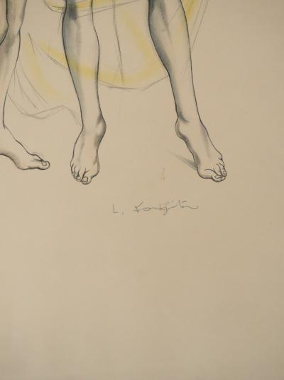 Léonard Tsuguharu FOUJITA : Les trois grâces, Lithographie originale signée 2