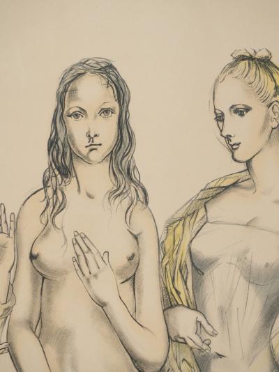 Léonard Tsuguharu FOUJITA : Les trois grâces, Lithographie originale signée 2