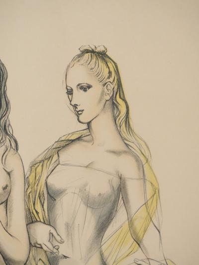 Léonard Tsuguharu FOUJITA : Les trois grâces, Lithographie originale signée 2