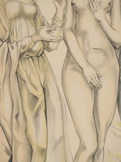Léonard Tsuguharu FOUJITA : Les trois grâces, Lithographie originale signée 2