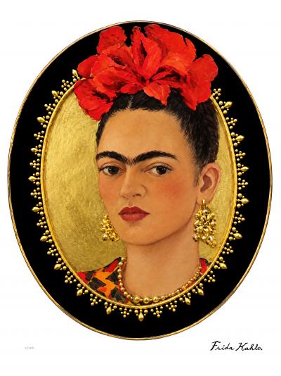 Frida Kahlo (d’après), Autoportrait, sérigraphie rehaussée sur Arches 1/25 2