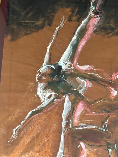 Jacques Pecnard- Le Ballet - Pastel Crayon et Aquarelle , signée 2