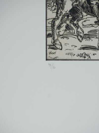 Lucas CRANACH L’ANCIEN : Le chevalier à cheval, Gravure signée 2