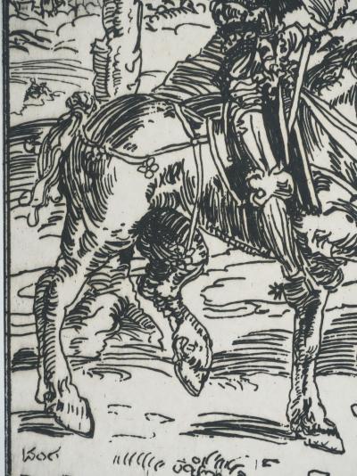 Lucas CRANACH L’ANCIEN : Le chevalier à cheval, Gravure signée 2