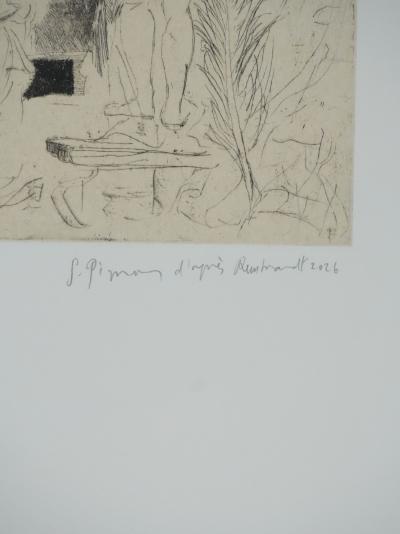 REMBRANDT : L'artiste et son modèle, Gravure 2