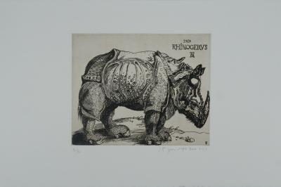 Albrecht DURER : Le Rhinocéros, Gravure signée 2