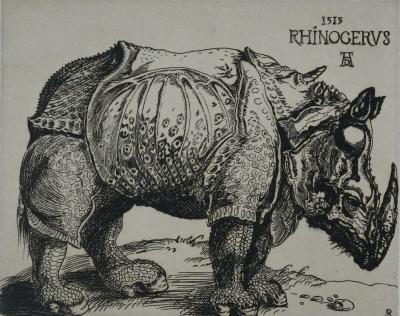 Albrecht DURER : Le Rhinocéros, Gravure signée 2