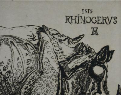 Albrecht DURER : Le Rhinocéros, Gravure signée 2