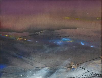 Julius BALTAZAR : Mer au crépuscule, Huile sur toile signée 2