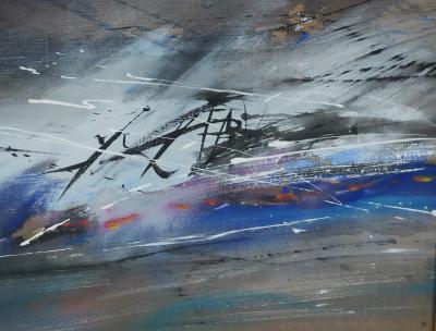 Julius BALTAZAR : Mer au crépuscule, Huile sur toile signée 2