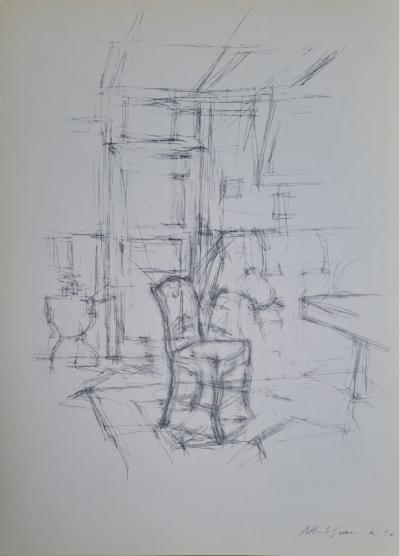 Alberto Giacometti - Intérieur avec chaise - 1954 - Impression lithographique 2