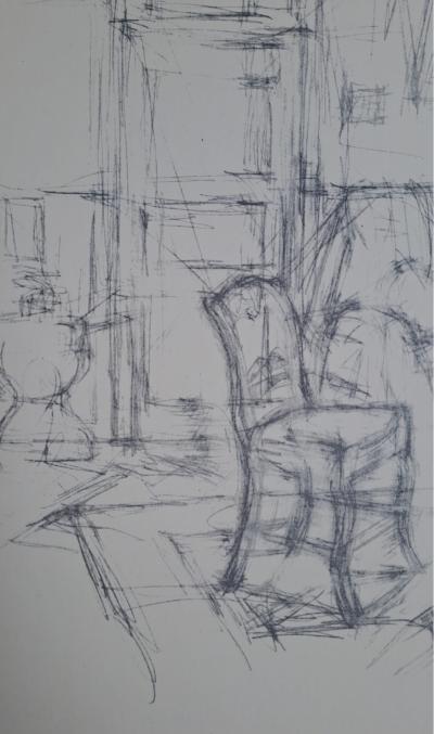 Alberto Giacometti - Intérieur avec chaise - 1954 - Impression lithographique 2