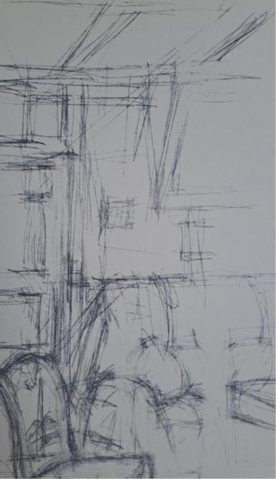 Alberto Giacometti - Intérieur avec chaise - 1954 - Impression lithographique 2