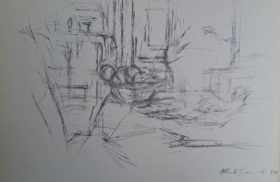 Alberto Giacometti - Pommes dans un compotier à Maloja , 1954 - Impression lithographique 2