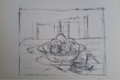 Alberto Giacometti - Pommes dans un compotier à Maloja , 1954 - Impression lithographique 2