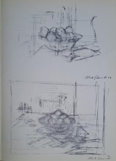 Alberto Giacometti - Pommes dans un compotier à Maloja , 1954 - Impression lithographique 2