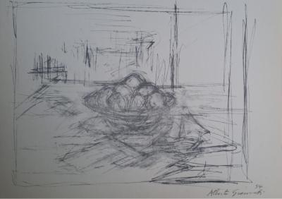 Alberto Giacometti - Pommes dans un compotier à Maloja , 1954 - Impression lithographique 2