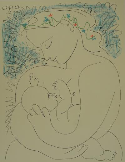 Pablo PICASSO (d’après) : Maternité, Lithographie signée 2