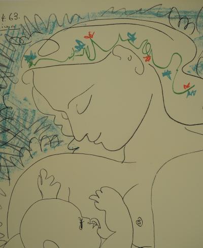 Pablo PICASSO (d’après) : Maternité, Lithographie signée 2