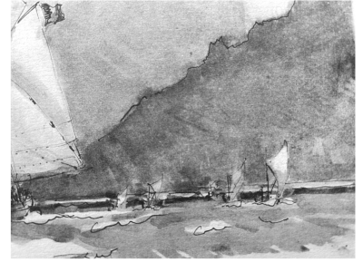 Marin Marie - Goélette explorant les Îles - lithographie signée 2
