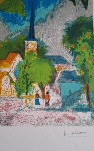 Paul Collomb - Le pommier - Lithographie originale en couleurs, signée 2