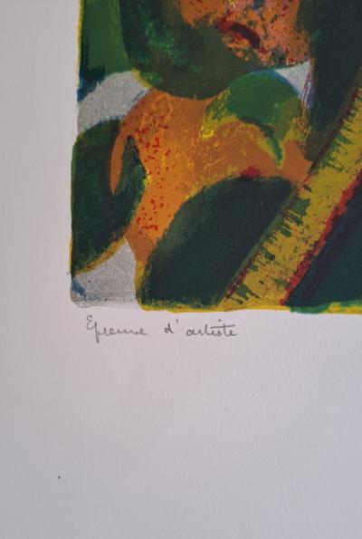 Paul Collomb - Le pommier - Lithographie originale en couleurs, signée 2