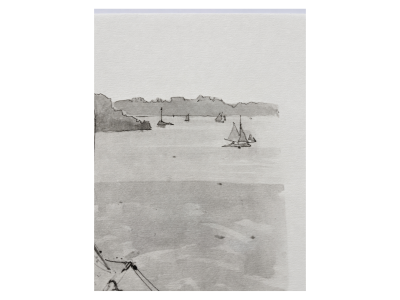 Marin Marie - Le cotre Holiday - 1948 - lithographie signée 2