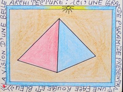 Frédéric Bruly Bouabré - La vision d’une belle architecture... ,  Drawing, 2008- Ink and colour pencils 2