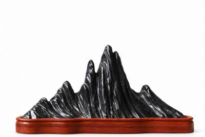 Chine - Suiseki - Pierre de scholar en forme de paysage montagneux 2