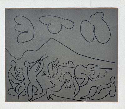 Pablo Picasso - La danse des faunes - Linogravure 1962
