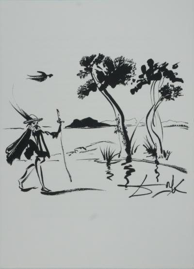Salvador Dali : Don Quichotte, Gravure originale signée 2
