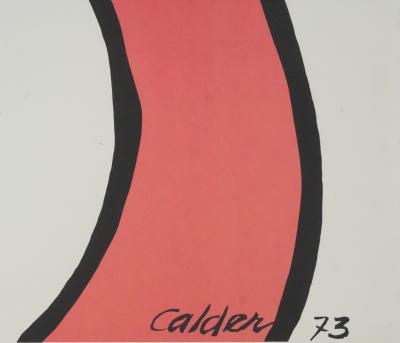 Alexander CALDER  : Tourbillon rouge et bleu - Lithographie originale signée 2
