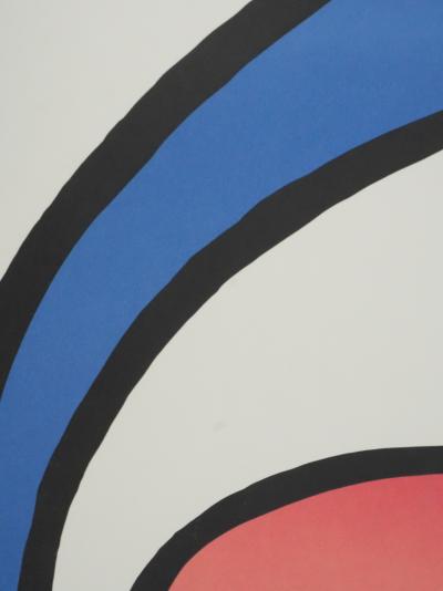 Alexander CALDER  : Tourbillon rouge et bleu - Lithographie originale signée 2