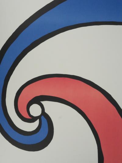 Alexander CALDER  : Tourbillon rouge et bleu - Lithographie originale signée 2