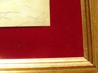 Salvador Dali  - El Combate - silver gravure 24 carat gold finished- Signed - 1970s 2