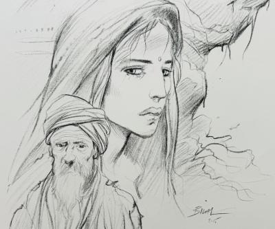 Enki BILAL - Népal, 2015, Lithographie originale signée 2