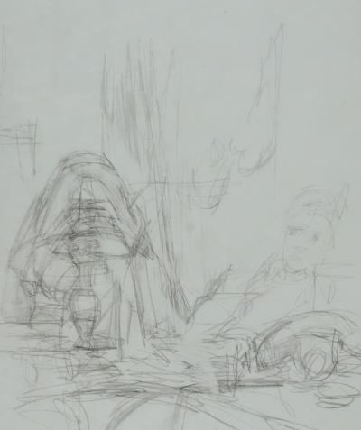 Alberto GIACOMETTI (d’après) : Le repos au salon - Lithographie signée 2